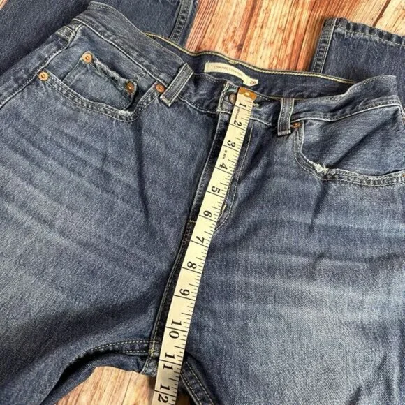 Levi's LOW PRO STRAIGHT Leg Sz 28 Blue Distressed Jeans Denim Pants 29x29.5 - Picture 6 of 13